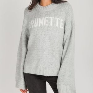 Brunette the Label Gray Knit Wool Blend Sweater